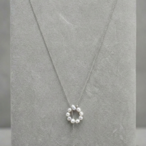 Aureline Infinity Pearl Pendant Necklace