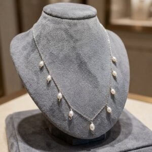 Aureline Freshwater Pearl Charm Necklace