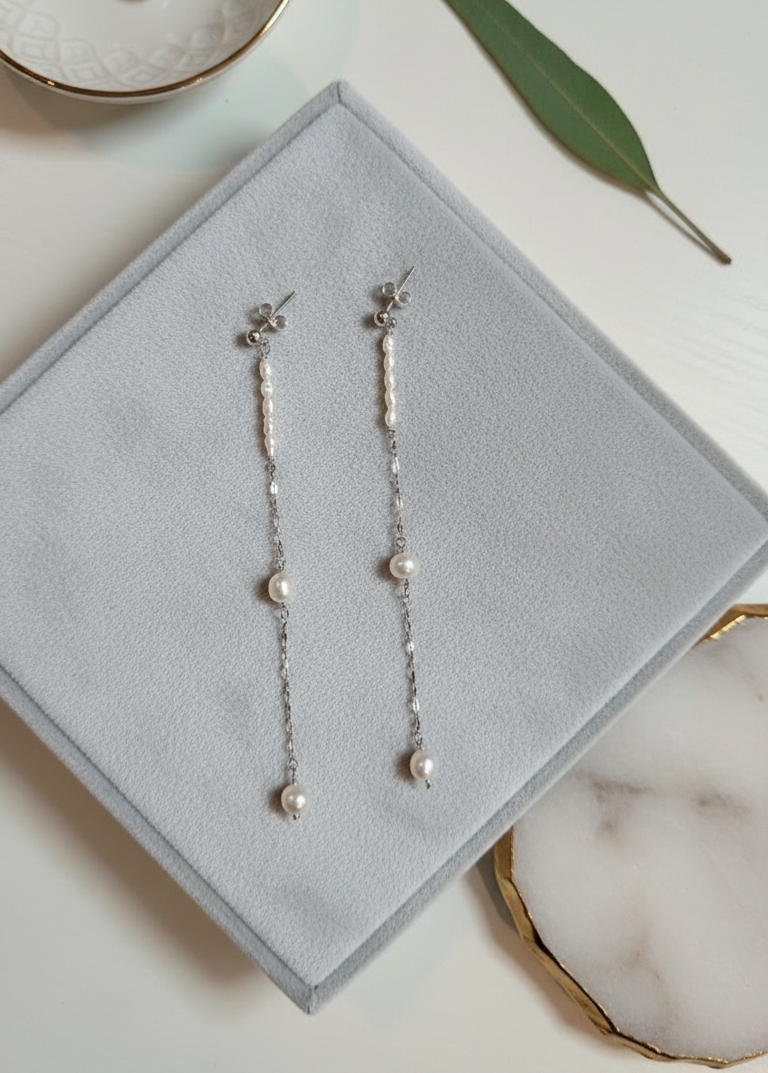 Aureline Seed Pearl Drop Earrings