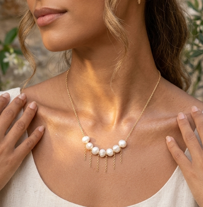 Aureline Pearl Flow Necklace - Image 3