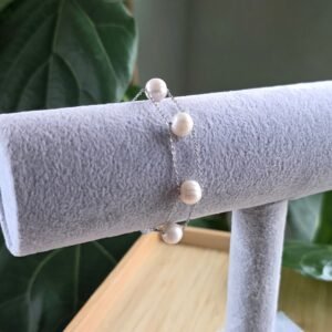 Aureline Floating Pearl Double Chain Bracelet