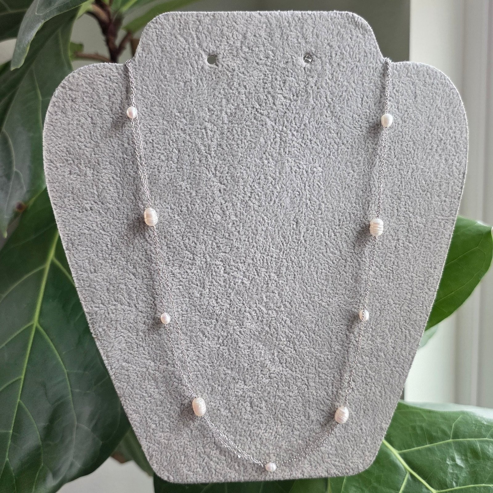 Aureline Layered Pearl Chain Necklace