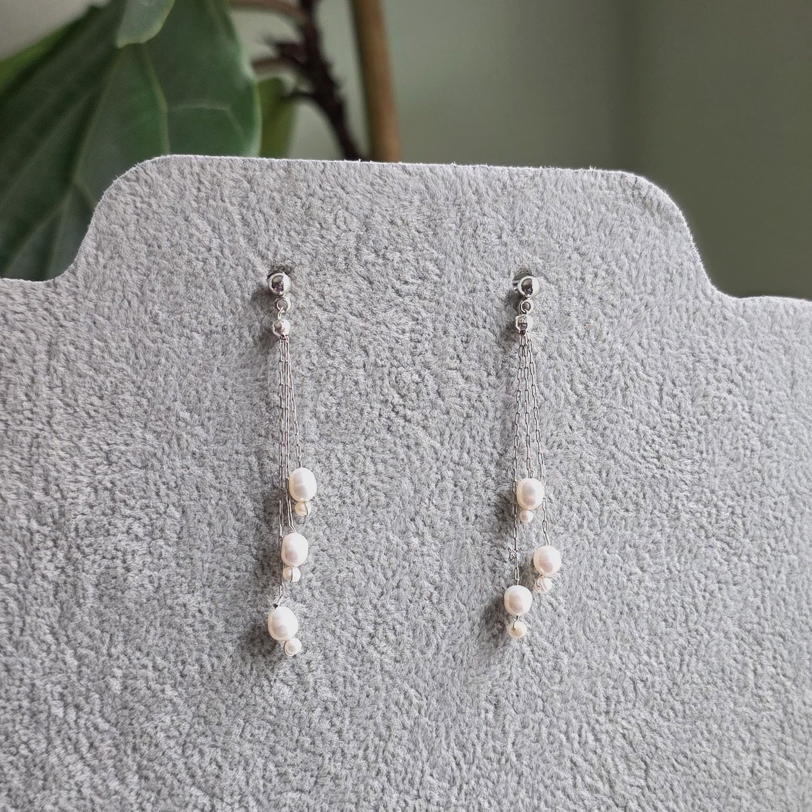Aureline Pearl Cascade Layered Drop Earrings