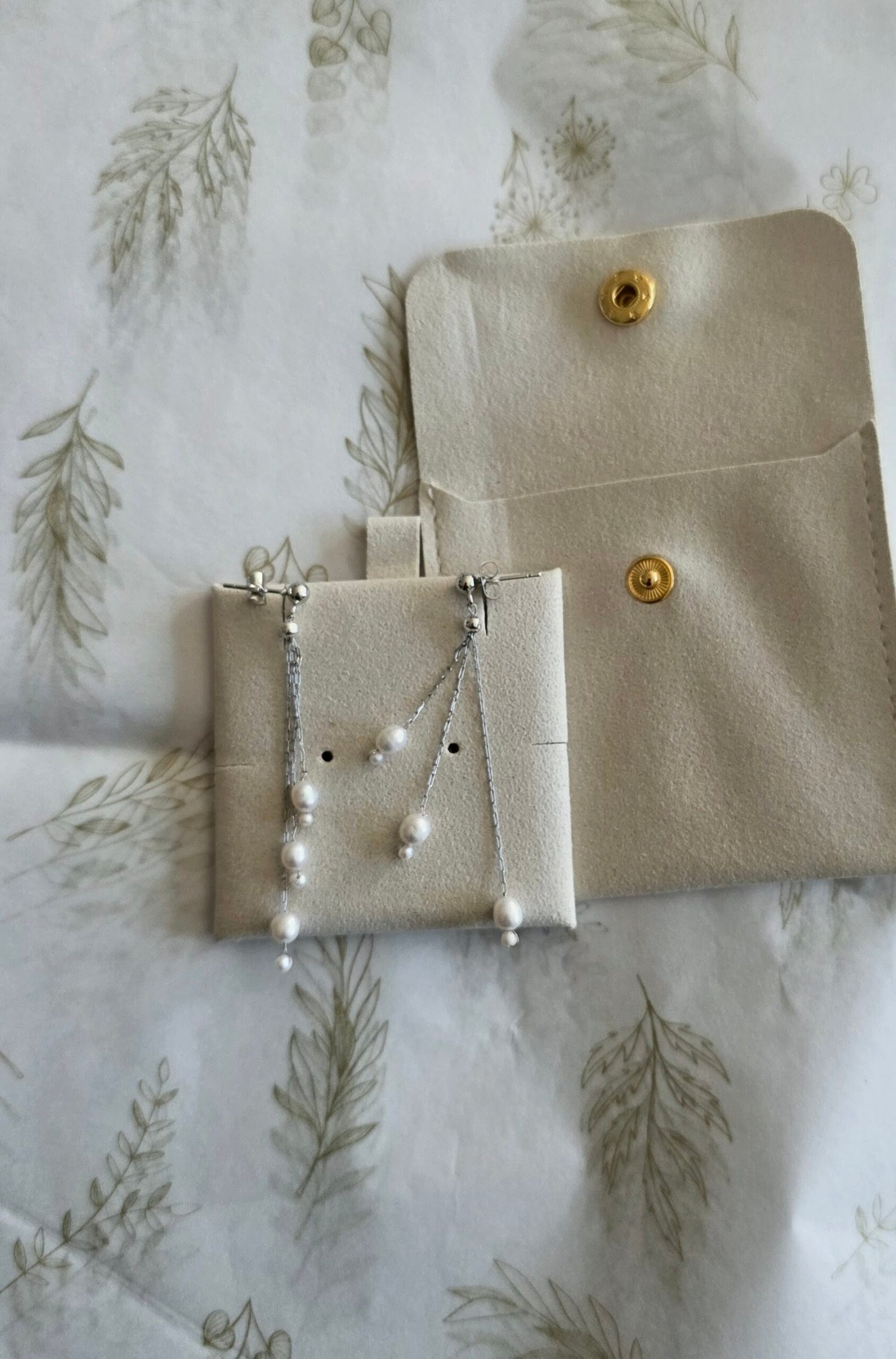 Aureline Pearl Cascade Layered Drop Earrings - Image 2