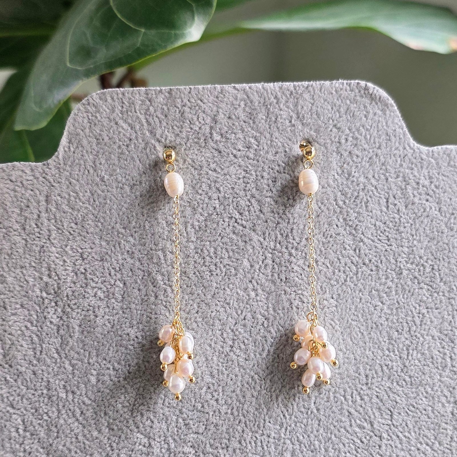 Kalaa Pearl Cascade Cluster Earrings