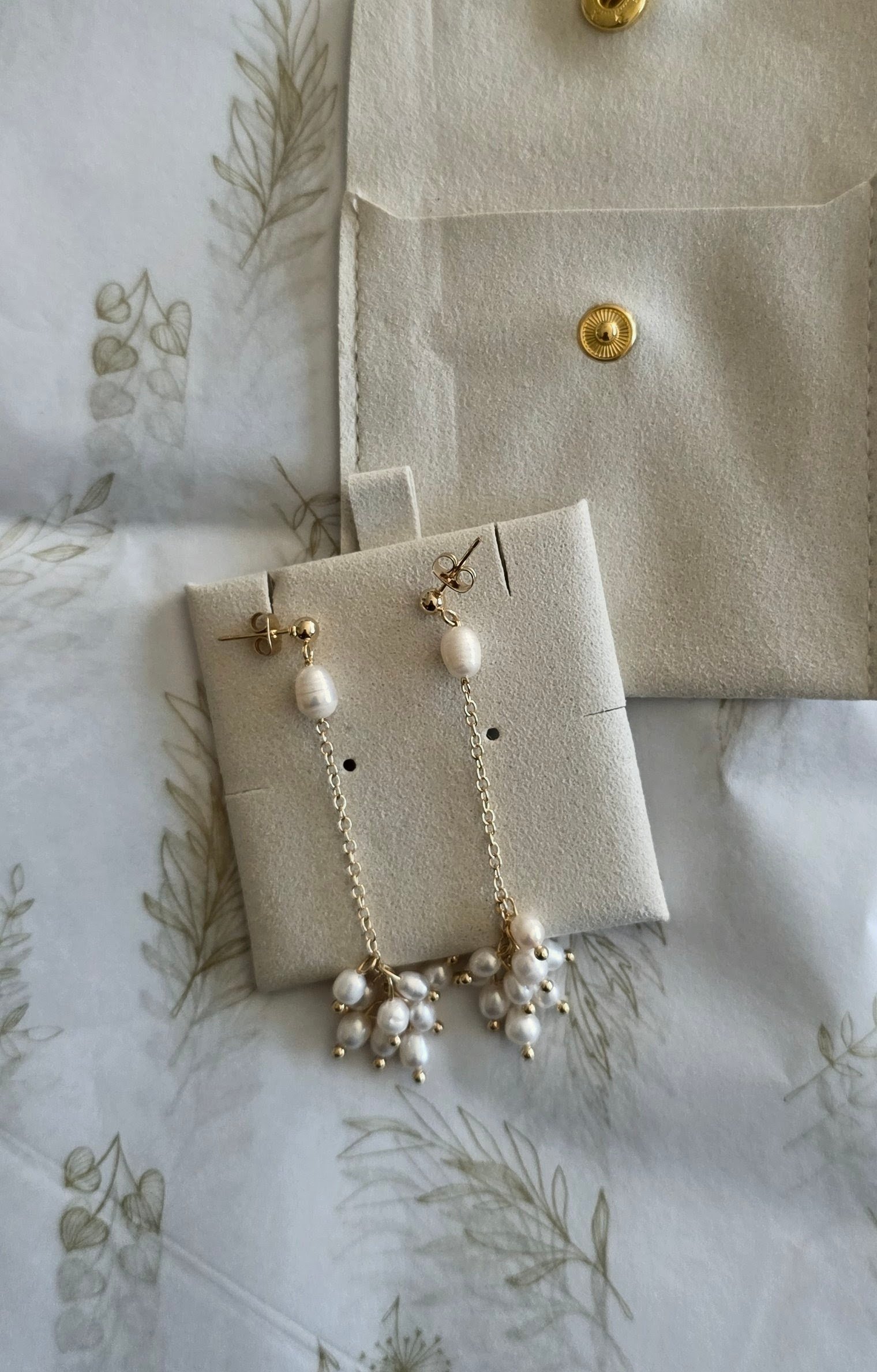 Kalaa Pearl Cascade Cluster Earrings - Image 3
