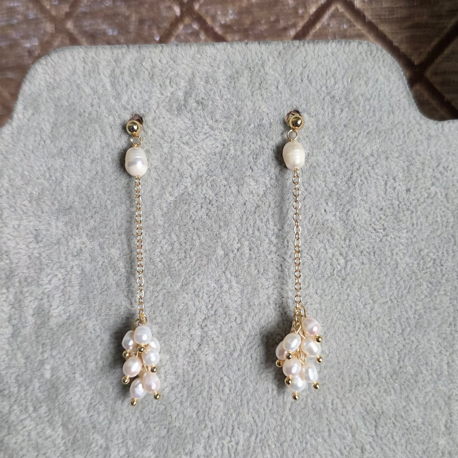 Kalaa Pearl Cascade Cluster Earrings - Image 2